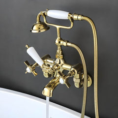 Luxury Copper Bathtub Faucet Set in Gold