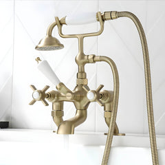 Counter mounted Roman bathtub faucet