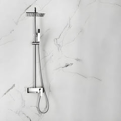 White Copper Shower System with Hand Shower Holder