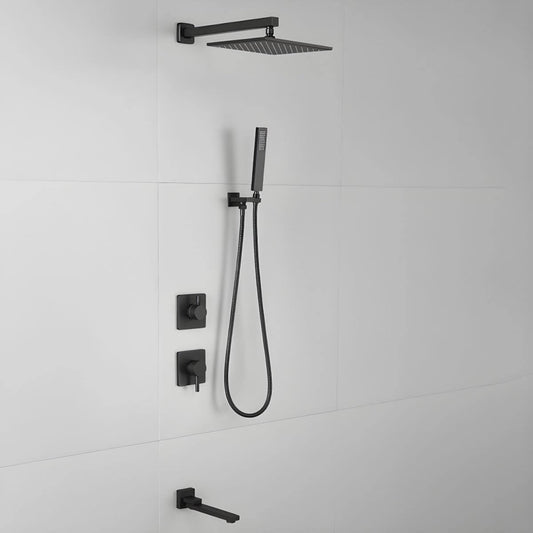 Modern Black Copper Shower System