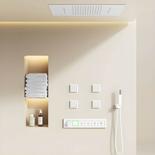 Thermostatic control panel for luxury shower system