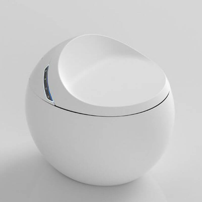 Elegant white finish of the round bidet