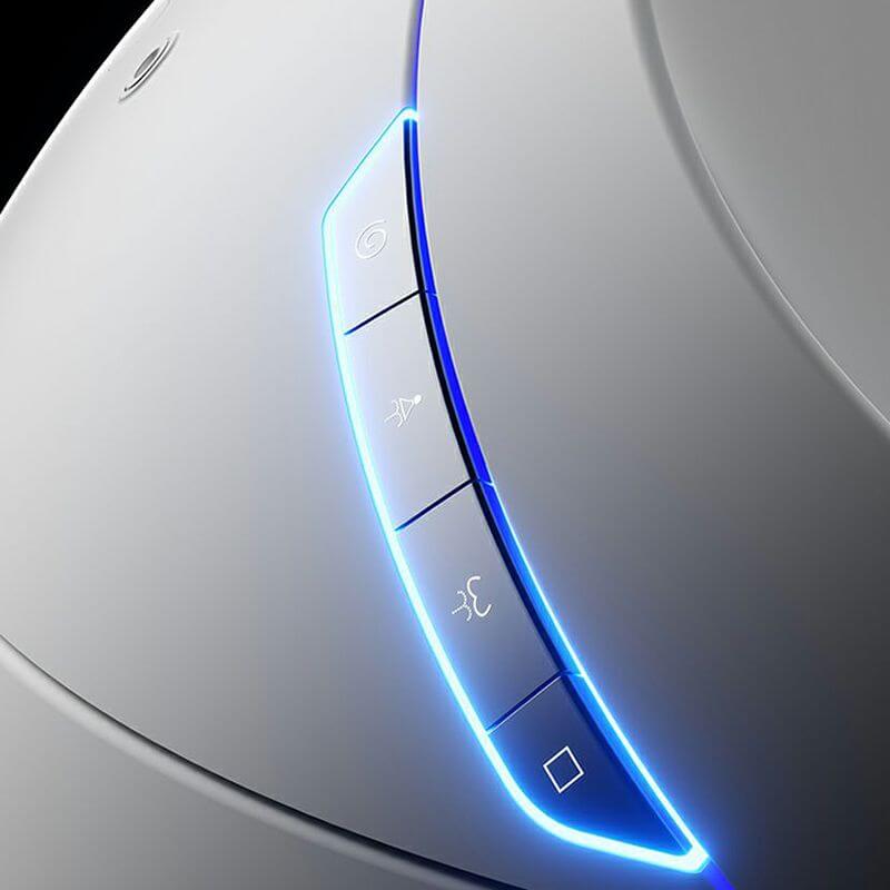 Close-up of the heated seat feature on the bidet