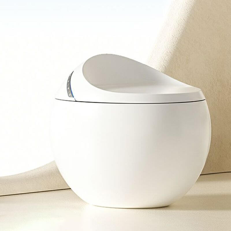 Elegant white finish of the round bidet