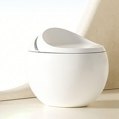 Elegant white finish of the round bidet