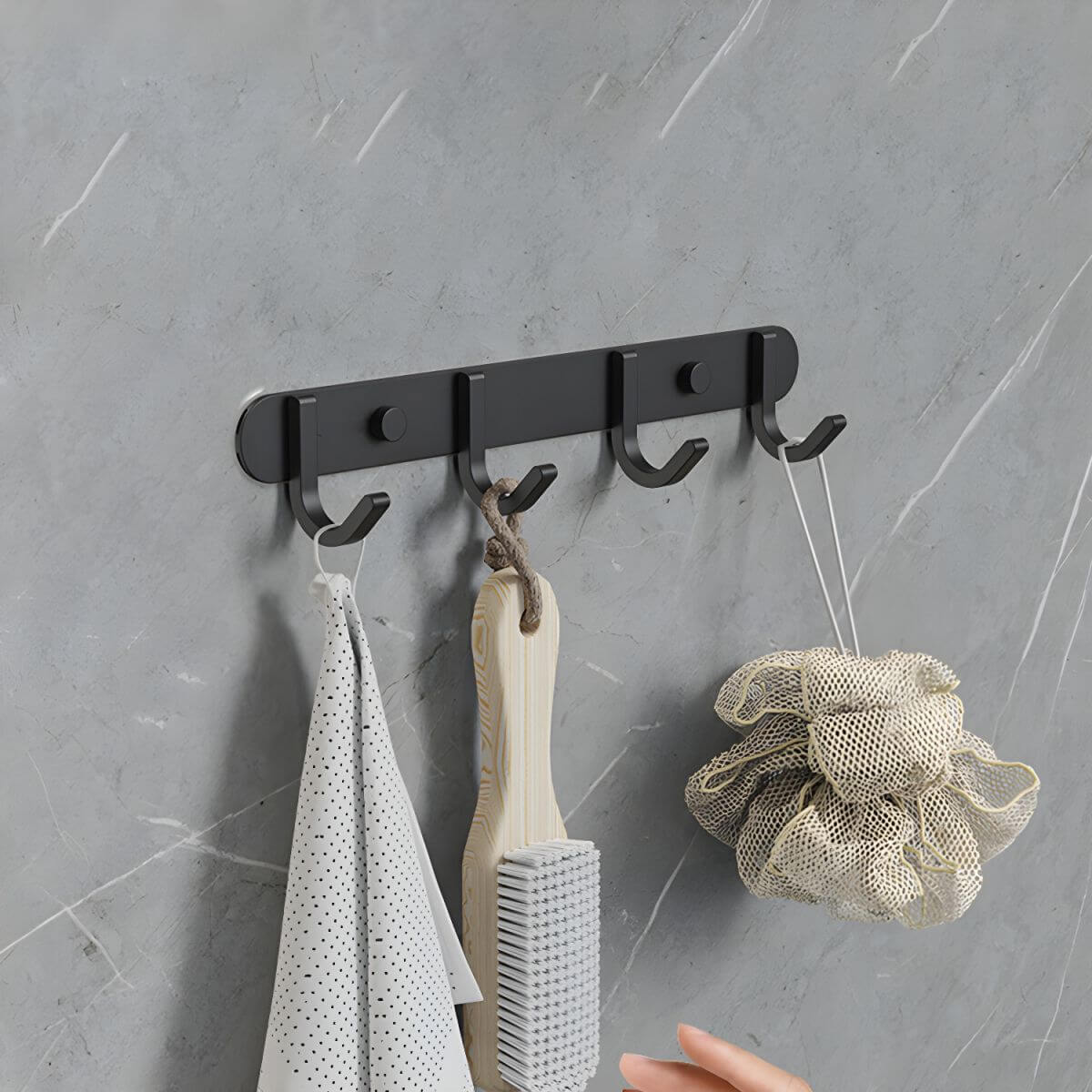 Adhesive mounting towel bar