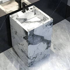 Stylish Rectangular Pedestal Sink