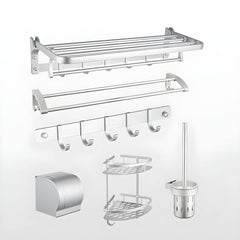 silver bathroom accessory kit