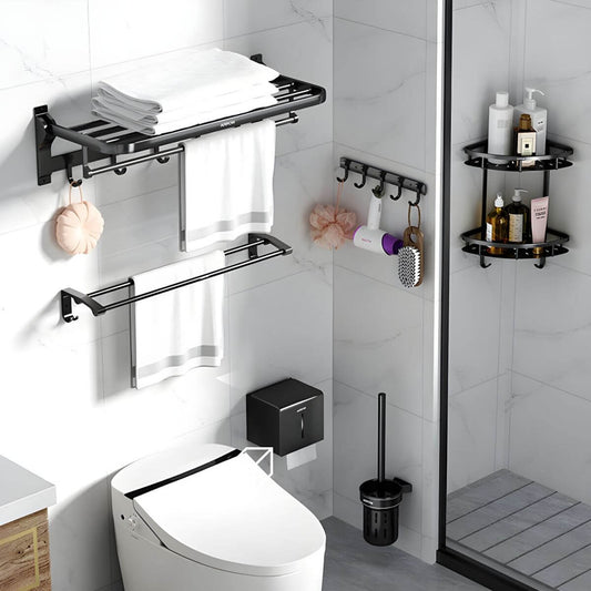 Metal bathroom hardware set in black finish