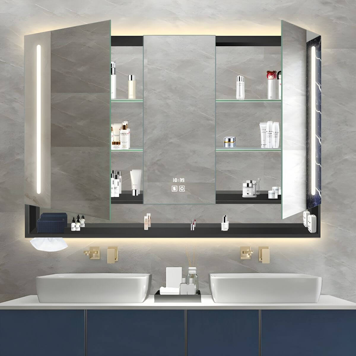 Sleek rectangular medicine cabinet for bathrooms