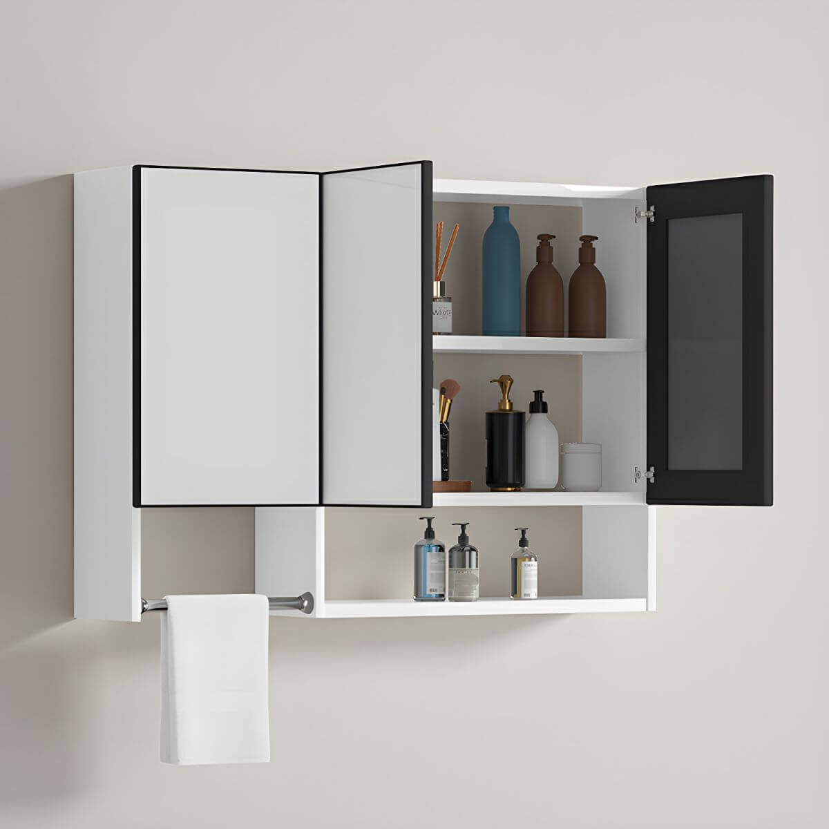 Elegant rectangular bathroom storage cabinet