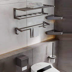 Modern bathroom accessory set in white