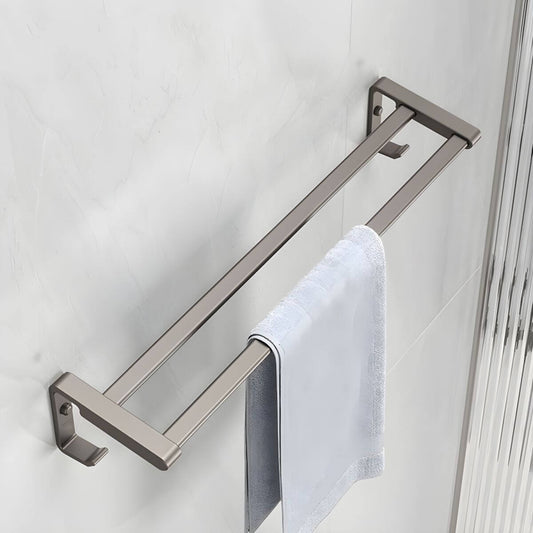 Single grey towel rack for bathroom