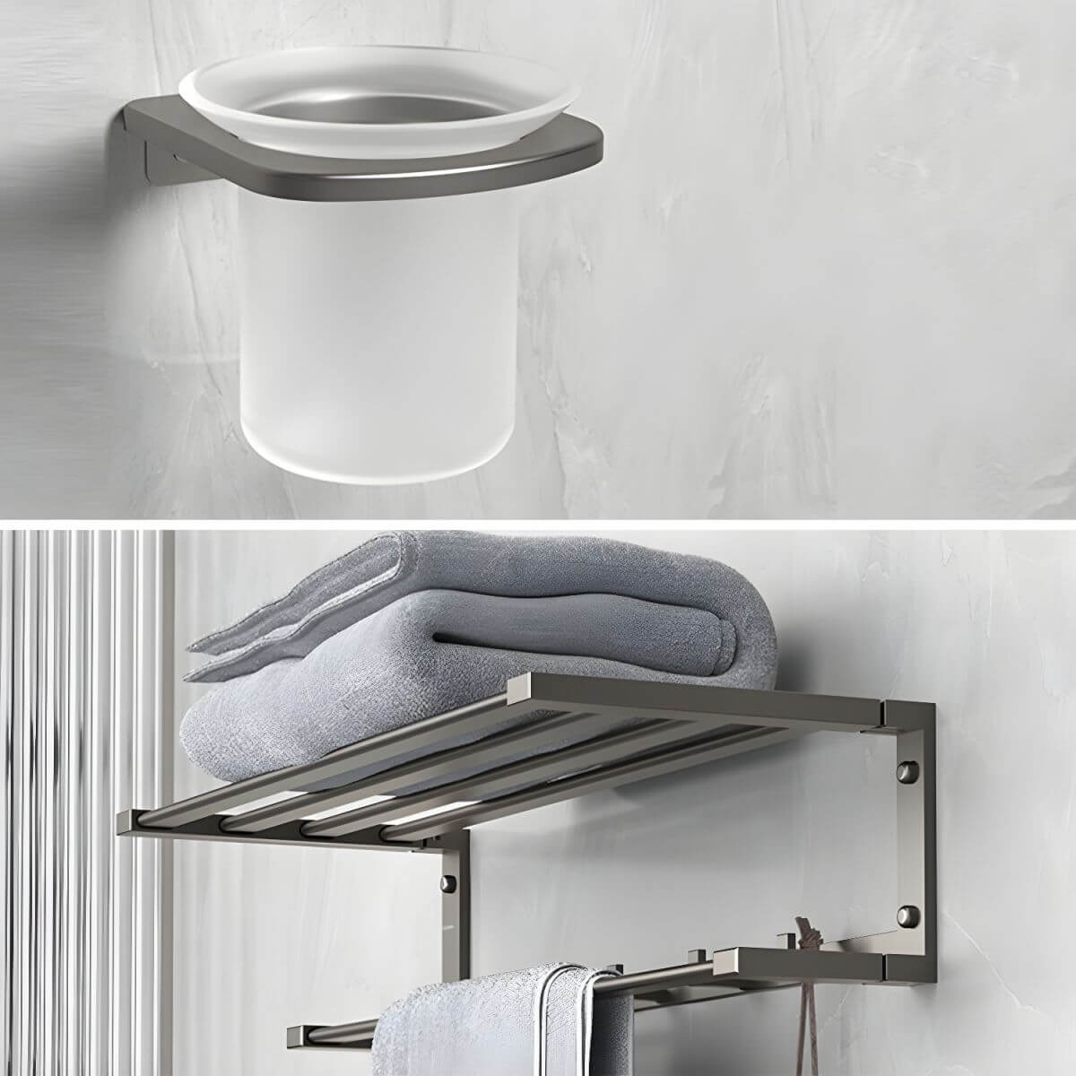 Bathroom accessories in modern white design