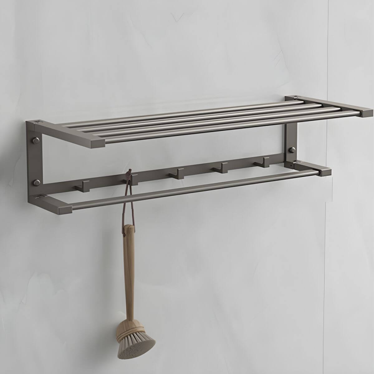 Individual grey towel rack for stylish bathrooms