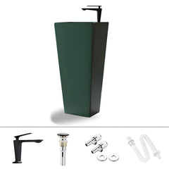 Rectangular Porcelain Sink in Green