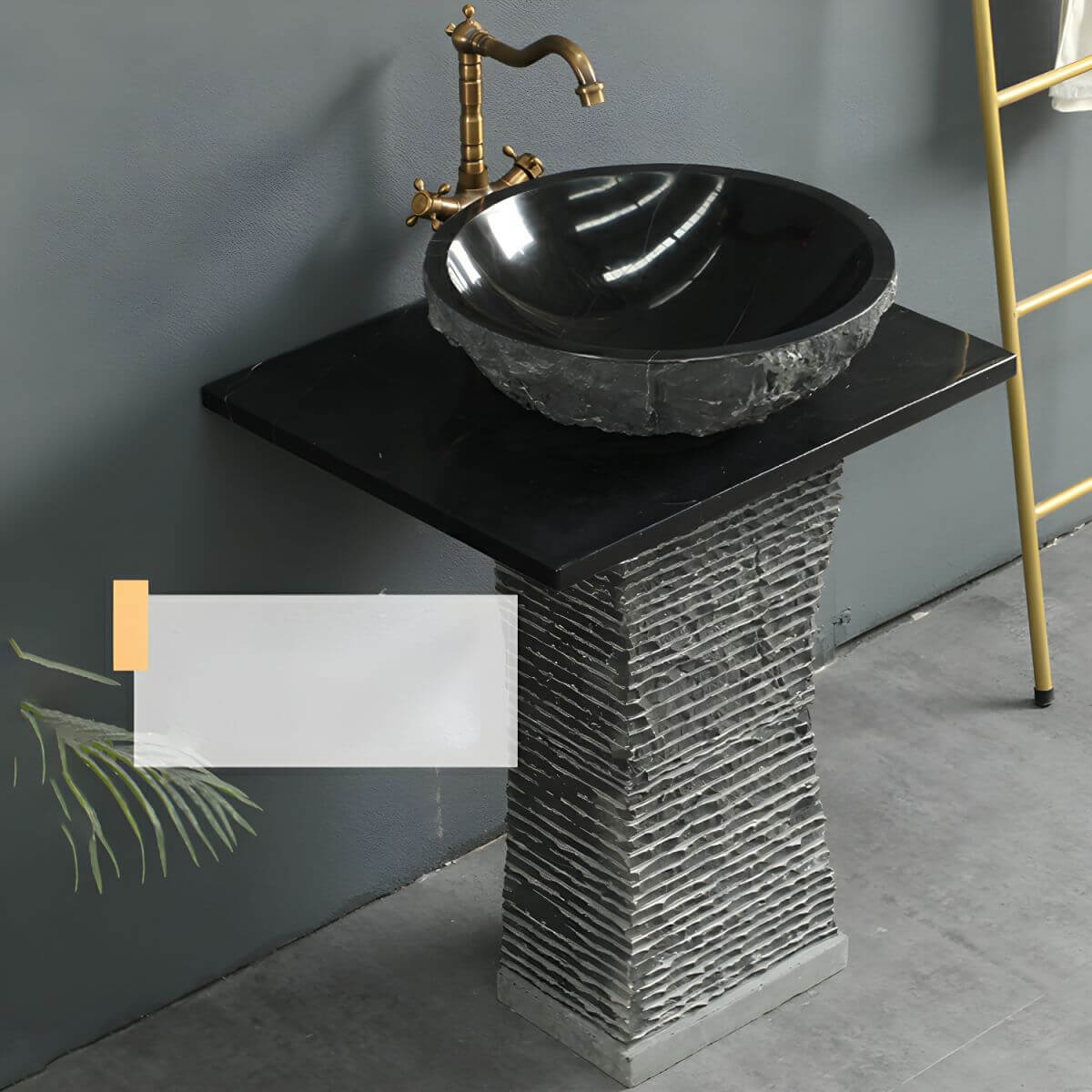 modern black marble bathroom sink