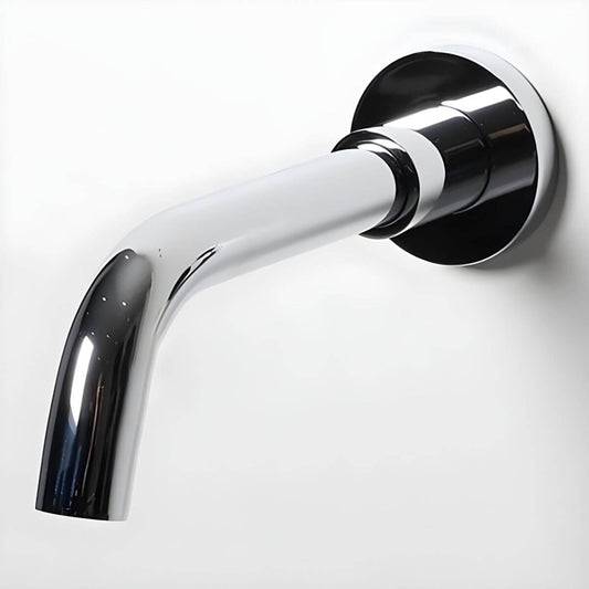 Sleek single-handle wall mounted faucet in gold