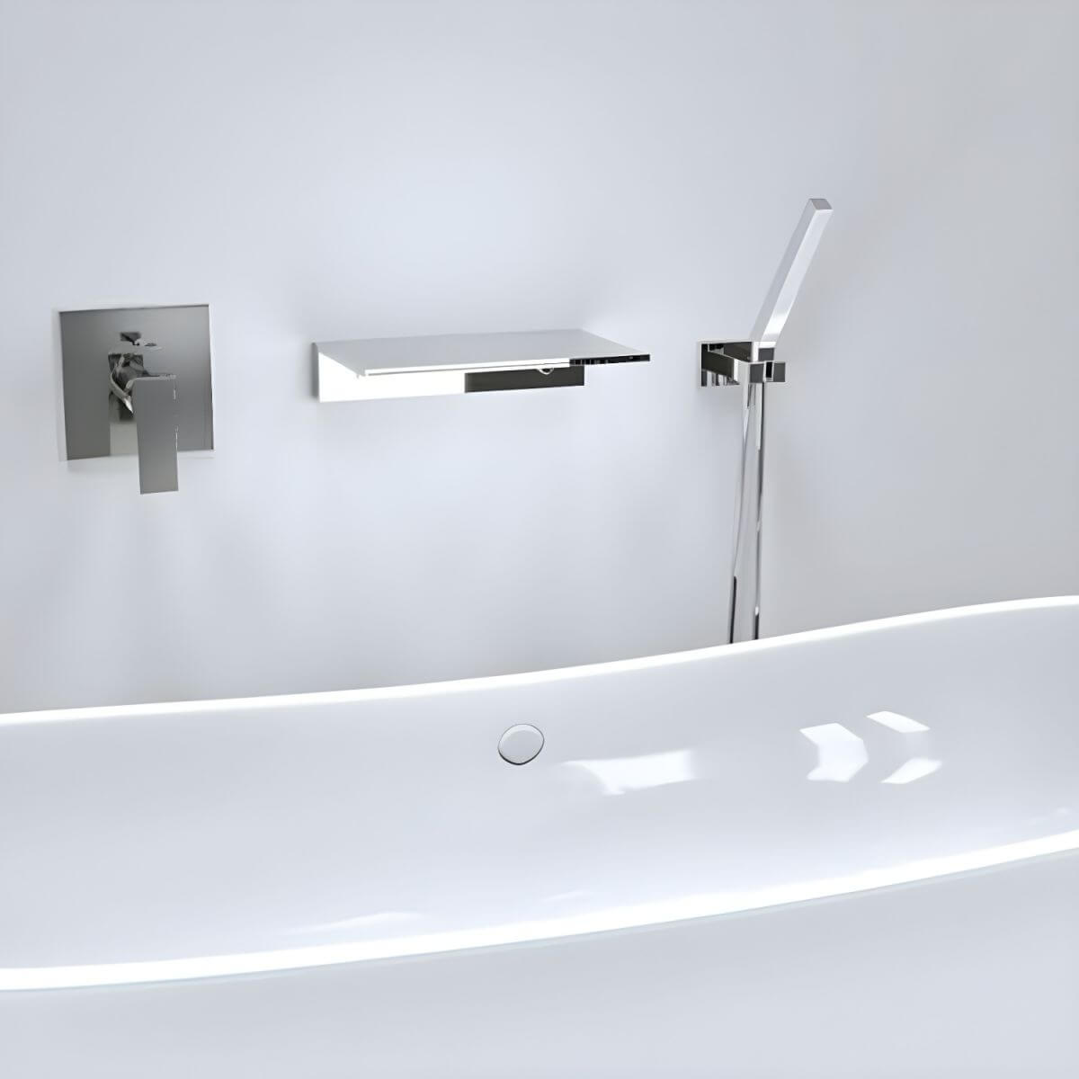 Sleek chrome design bathtub faucet