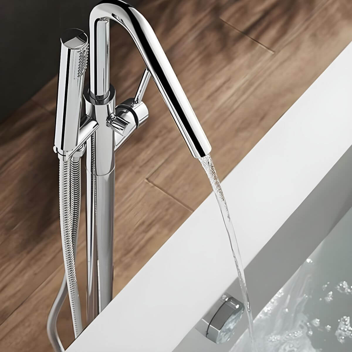 High arc chrome faucet for bathroom