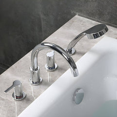 Counter mounted bathtub faucet installation