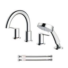 Four hole bathtub faucet configuration