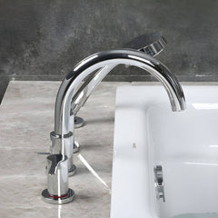 Counter mounted bathtub faucet installation