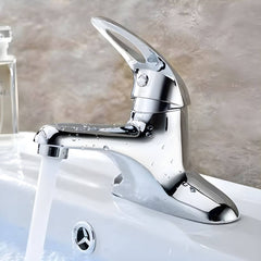 modern chrome sink faucet with lever handle