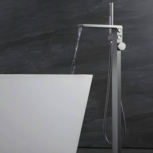 Modern copper bathtub faucet with hand shower