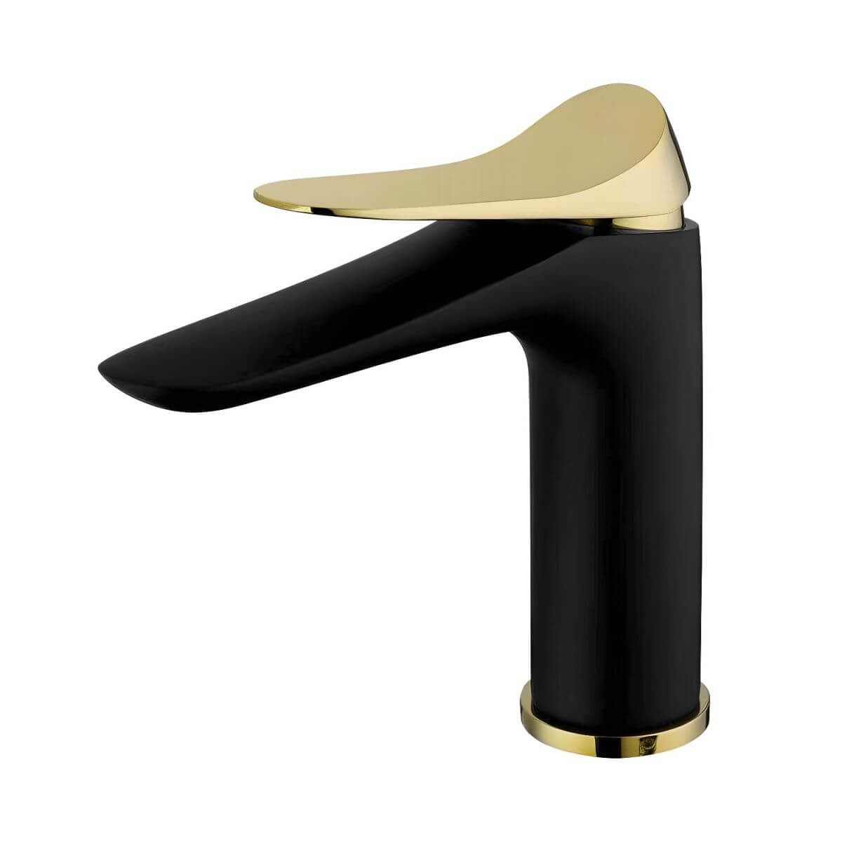 Black-Gold Vessel Sink Faucet in Contemporary Setting