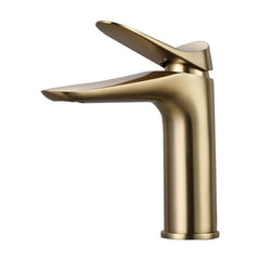 Black-Gold Vessel Sink Faucet in Contemporary Setting