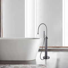 Modern brass bathtub faucet in black