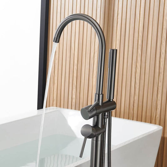 Copper bathtub faucet in black finish