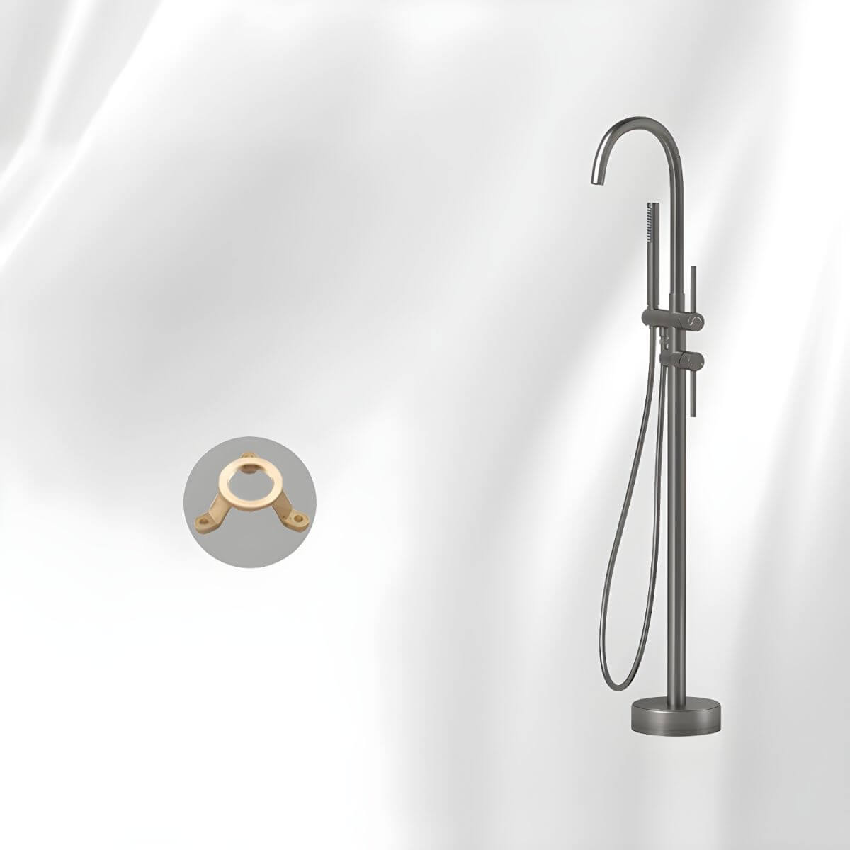 Gooseneck spout design of the bathtub faucet