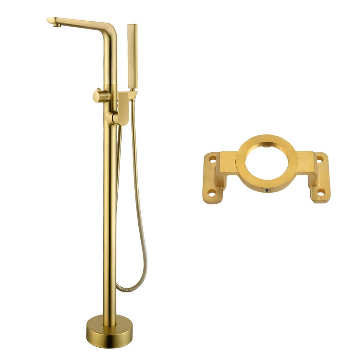 modern floor mounted copper bathtub faucet