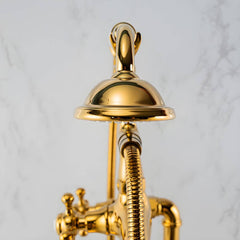 Silver floor mounted bathtub faucet