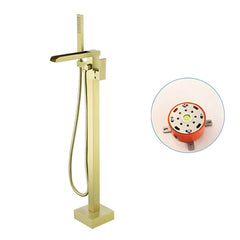 Single-lever modern bathtub faucet in gold