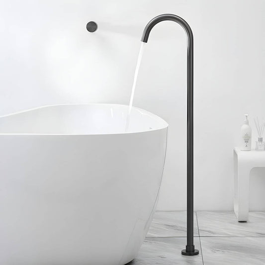 Modern free standing bathtub faucet in black