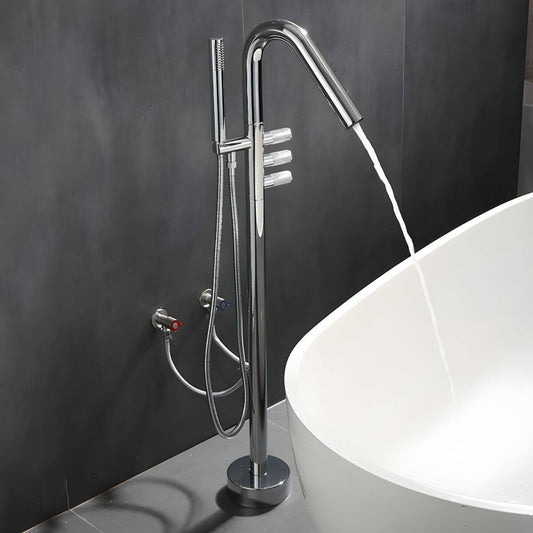 modern free standing bathtub faucet chrome