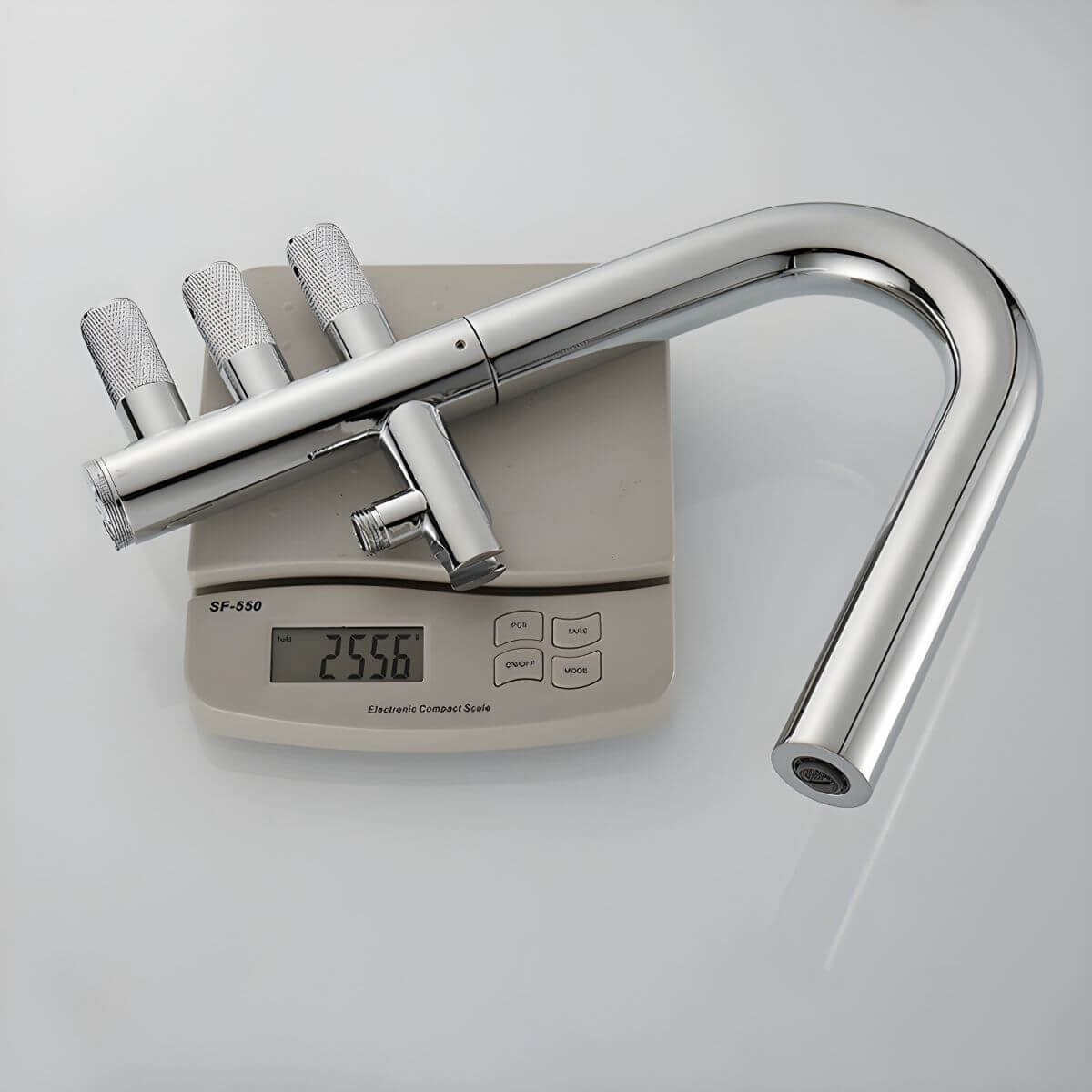 gooseneck bathtub faucet in contemporary bathroom