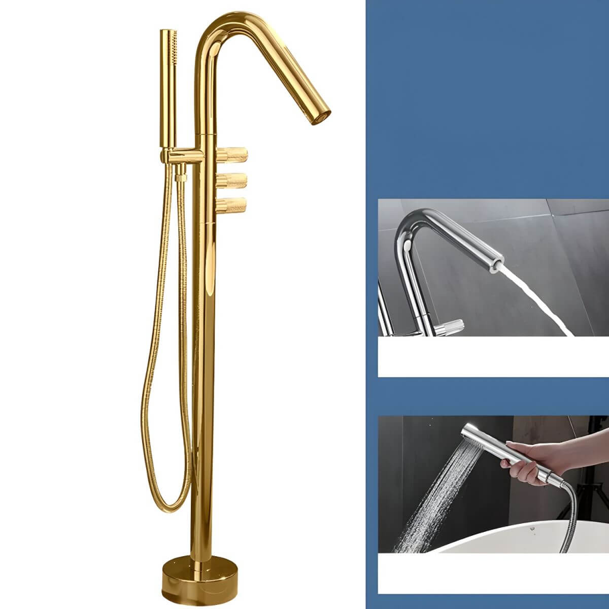 modern free standing bathtub faucet chrome