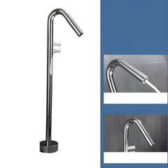 gooseneck bathtub faucet in contemporary bathroom