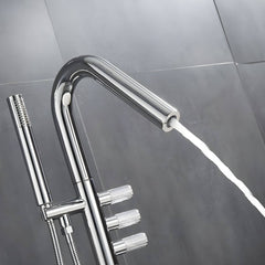 modern free standing bathtub faucet gold