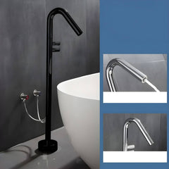 stylish bathtub faucet paired with elegant tub