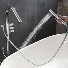 floor mounted bathtub faucet with high arc spout