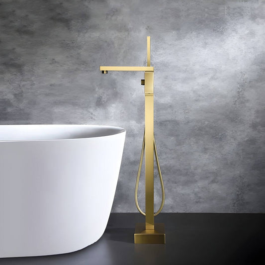 Modern free standing bathtub faucet in black