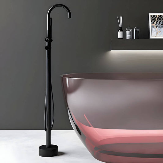 Modern Free Standing Bathtub Faucet in Matte Black