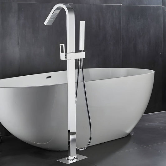 Modern free standing bathtub faucet in black