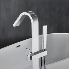 Free standing copper bathtub faucet with hand shower