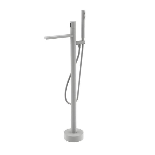 Floor mounted bathtub faucet with sleek design